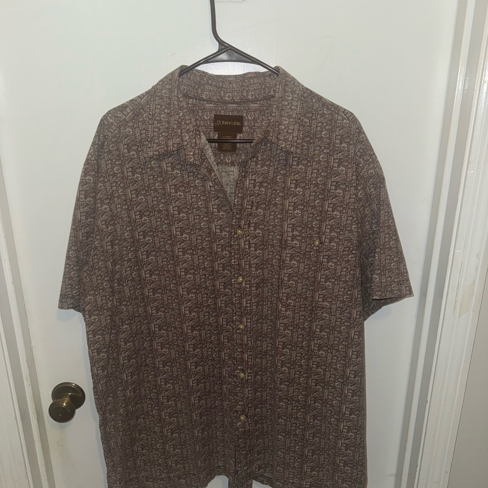 St. John's Bay Brown Casual Button Down Shirt y2k style